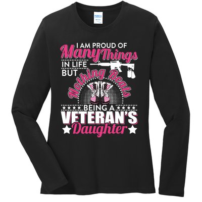 I Am Proud Of Being A Veteran's Daughter Veteran Day Ladies Long Sleeve Shirt