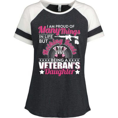 I Am Proud Of Being A Veteran's Daughter Veteran Day Enza Ladies Jersey Colorblock Tee