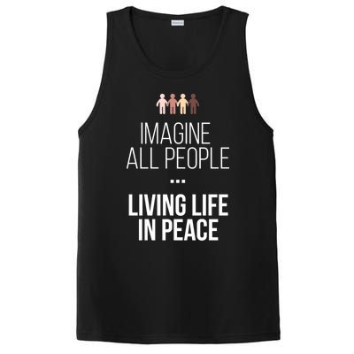 Imagine All People Living Life In Peace Inspirational Quote Gift PosiCharge Competitor Tank