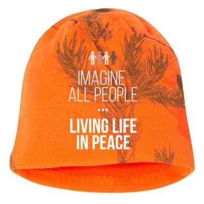 Imagine All People Living Life In Peace Inspirational Quote Gift Kati - Camo Knit Beanie