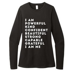 I Am Powerful Kind Confident Beautiful Strong Capable Quote Cute Gift Womens CVC Long Sleeve Shirt