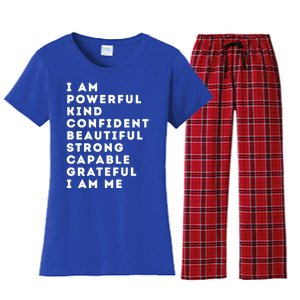 I Am Powerful Kind Confident Beautiful Strong Capable Quote Cute Gift Women's Flannel Pajama Set