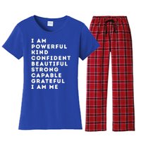 I Am Powerful Kind Confident Beautiful Strong Capable Quote Cute Gift Women's Flannel Pajama Set