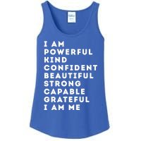 I Am Powerful Kind Confident Beautiful Strong Capable Quote Cute Gift Ladies Essential Tank