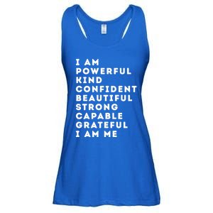 I Am Powerful Kind Confident Beautiful Strong Capable Quote Cute Gift Ladies Essential Flowy Tank