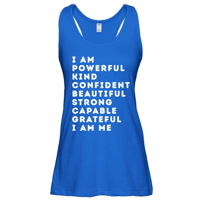 I Am Powerful Kind Confident Beautiful Strong Capable Quote Cute Gift Ladies Essential Flowy Tank