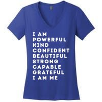 I Am Powerful Kind Confident Beautiful Strong Capable Quote Cute Gift Women's V-Neck T-Shirt