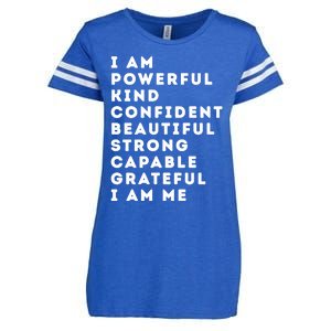 I Am Powerful Kind Confident Beautiful Strong Capable Quote Cute Gift Enza Ladies Jersey Football T-Shirt