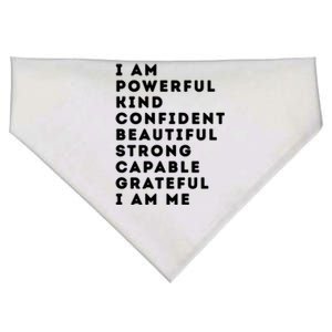 I Am Powerful Kind Confident Beautiful Strong Capable Quote Cute Gift USA-Made Doggie Bandana