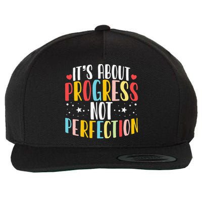 Its About Progress Test Motivational Testing Day Wool Snapback Cap