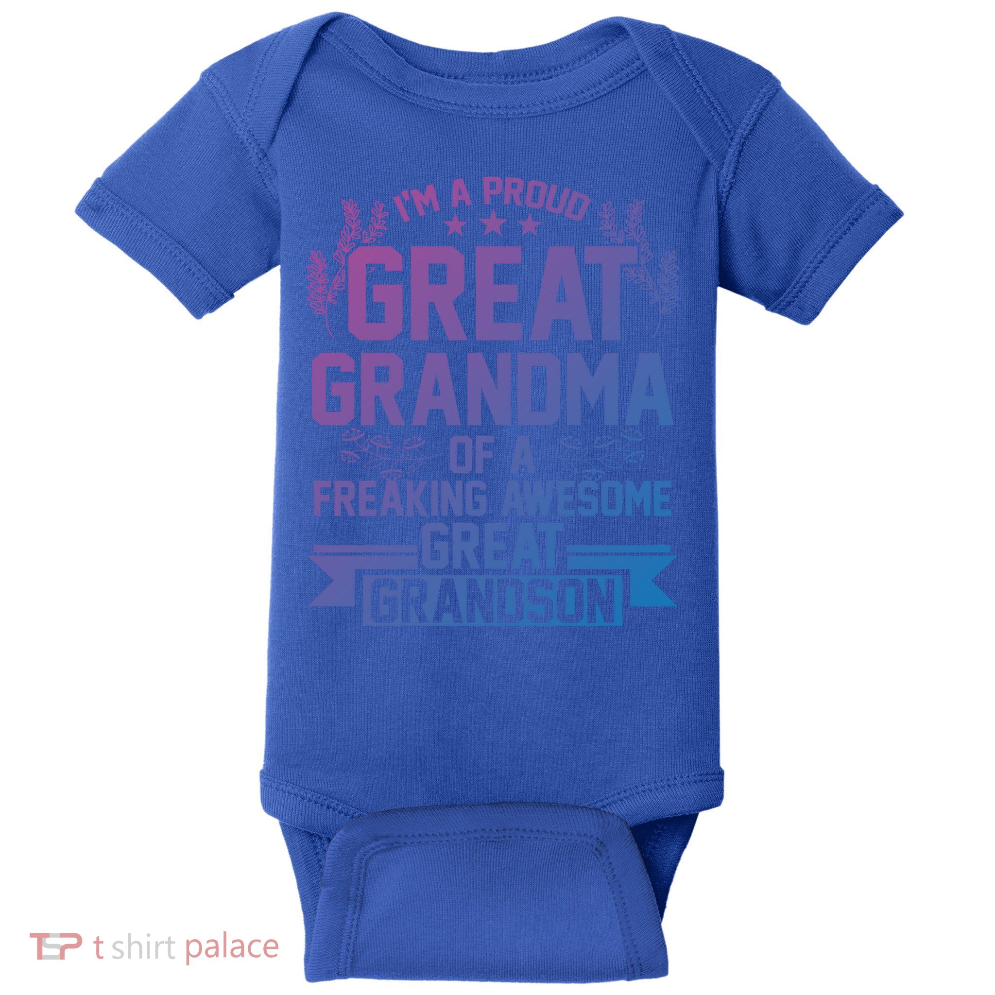 Im A Proud Grandma Of A Grandson Grandson Gift Baby Bodysuit