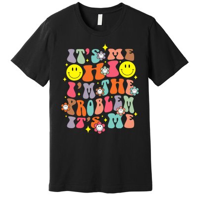 IM A Problem Retro Groovy Sarcasm Humor Face Funny Premium T-Shirt