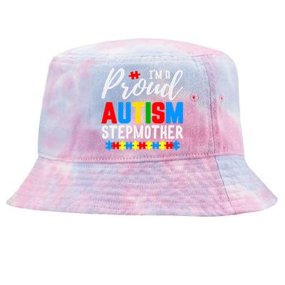 I'm A Proud Autism Stepmother Autism Gift Tie-Dyed Bucket Hat