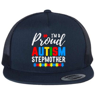 I'm A Proud Autism Stepmother Autism Gift Flat Bill Trucker Hat