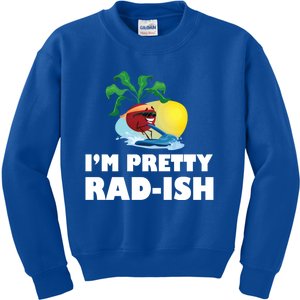 I Am Pretty Radish Cute Vegetable Lover Pun Radish Cute Gift Kids Sweatshirt