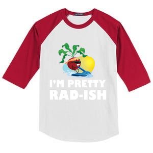 I Am Pretty Radish Cute Vegetable Lover Pun Radish Cute Gift Kids Colorblock Raglan Jersey