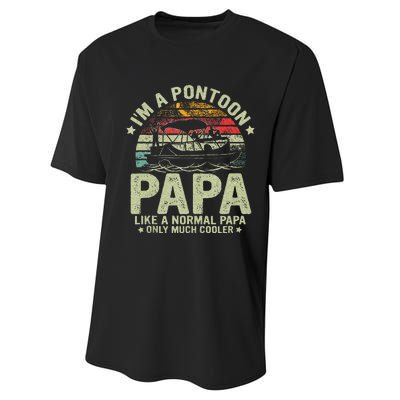 Im A Pontoon Papa Retro Vintage Captain Funny Boating Performance Sprint T-Shirt