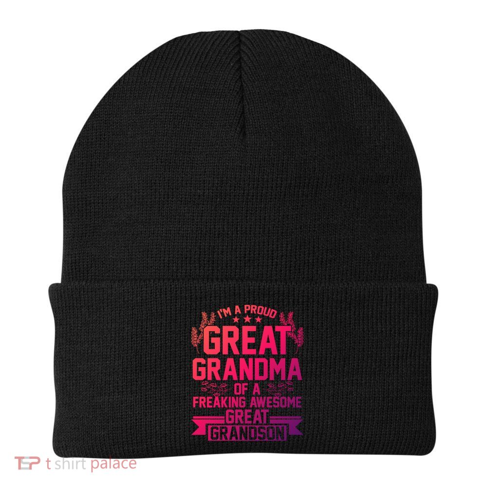 Im A Proud Grandma Of A Grandson Grandson Gift Beanie