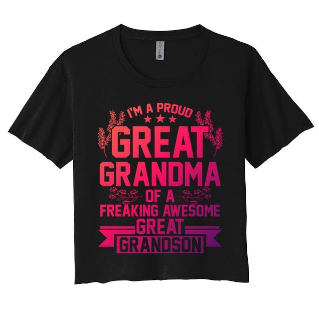 Im A Proud Grandma Of A Grandson Grandson Gift Crop Top
