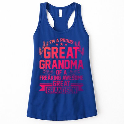 Im A Proud Grandma Of A Grandson Grandson Gift Womens Tank Top