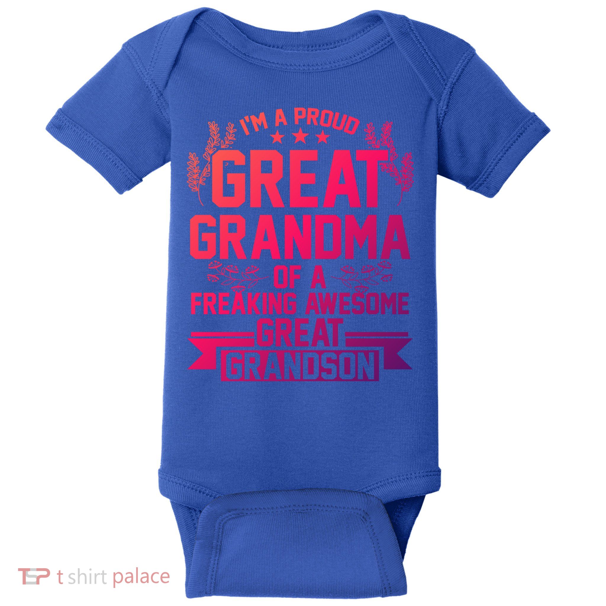 Im A Proud Grandma Of A Grandson Grandson Gift Baby Bodysuit