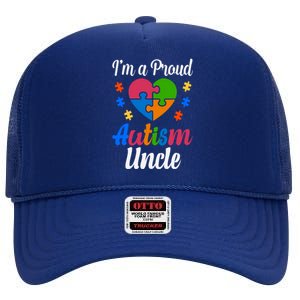 I'm A Proud Autism Uncle Cute Gift High Crown Mesh Back Trucker Hat