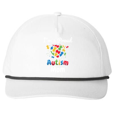 I'm A Proud Autism Mom Mother Mommy Heart Gift Snapback Five-Panel Rope Hat