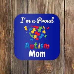 I'm A Proud Autism Mom Mother Mommy Heart Gift Coaster