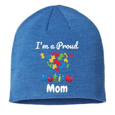 I'm A Proud Autism Mom Mother Mommy Heart Gift Sustainable Beanie