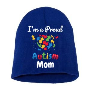 I'm A Proud Autism Mom Mother Mommy Heart Gift Short Acrylic Beanie