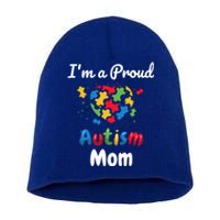 I'm A Proud Autism Mom Mother Mommy Heart Gift Short Acrylic Beanie