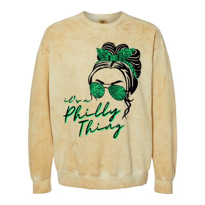 IT'S A PHILLY THING | Its A Philadelphia Thing Girl Bun Colorblast Crewneck Sweatshirt