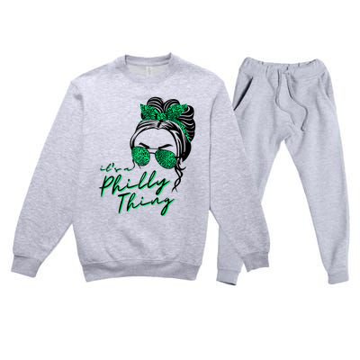 IT'S A PHILLY THING | Its A Philadelphia Thing Girl Bun Premium Crewneck Sweatsuit Set