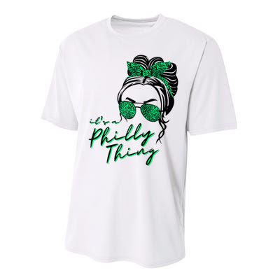 IT'S A PHILLY THING | Its A Philadelphia Thing Girl Bun Performance Sprint T-Shirt