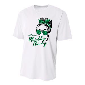 IT'S A PHILLY THING | Its A Philadelphia Thing Girl Bun Youth Performance Sprint T-Shirt