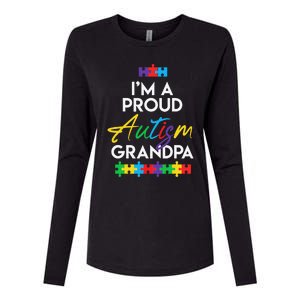 I'm A Proud Autism Grandpa Father Heart Gift Womens Cotton Relaxed Long Sleeve T-Shirt