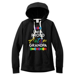 I'm A Proud Autism Grandpa Father Heart Gift Women's Fleece Hoodie