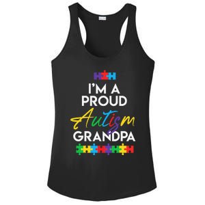 I'm A Proud Autism Grandpa Father Heart Gift Ladies PosiCharge Competitor Racerback Tank