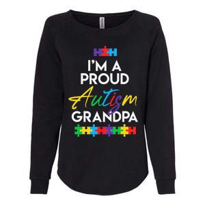 I'm A Proud Autism Grandpa Father Heart Gift Womens California Wash Sweatshirt