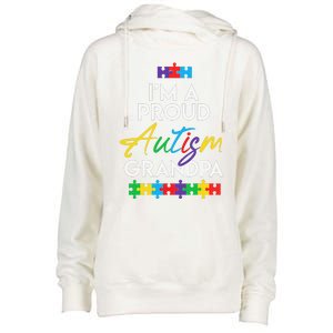 I'm A Proud Autism Grandpa Father Heart Gift Womens Funnel Neck Pullover Hood