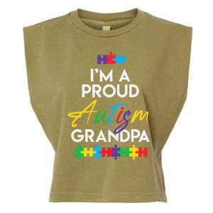 I'm A Proud Autism Grandpa Father Heart Gift Garment-Dyed Women's Muscle Tee