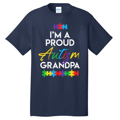 I'm A Proud Autism Grandpa Father Heart Gift Tall T-Shirt