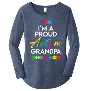 I'm A Proud Autism Grandpa Father Heart Gift Women's Perfect Tri Tunic Long Sleeve Shirt