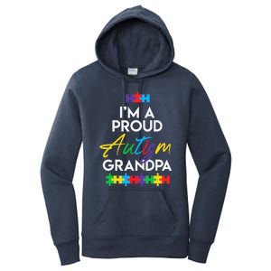 I'm A Proud Autism Grandpa Father Heart Gift Women's Pullover Hoodie