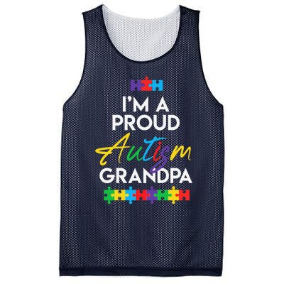 I'm A Proud Autism Grandpa Father Heart Gift Mesh Reversible Basketball Jersey Tank