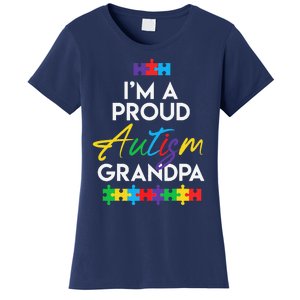 I'm A Proud Autism Grandpa Father Heart Gift Women's T-Shirt