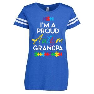 I'm A Proud Autism Grandpa Father Heart Gift Enza Ladies Jersey Football T-Shirt