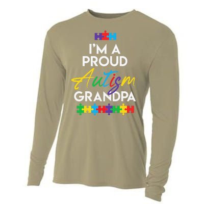 I'm A Proud Autism Grandpa Father Heart Gift Cooling Performance Long Sleeve Crew