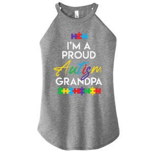 I'm A Proud Autism Grandpa Father Heart Gift Women's Perfect Tri Rocker Tank