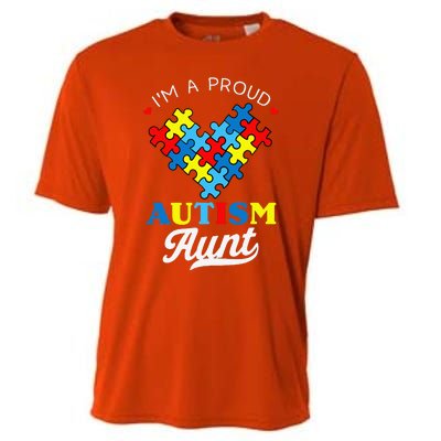 I'm A Proud Autism Aunt Autism Awareness Heart Niece Nephew Cooling Performance Crew T-Shirt